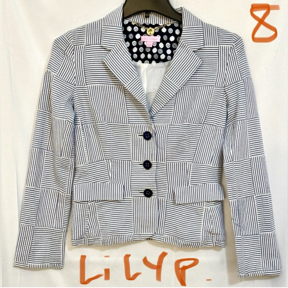 Lily Women's Black and White Patchwork Blazer